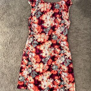 The Limited Floral Mini Dress - Red and Orange